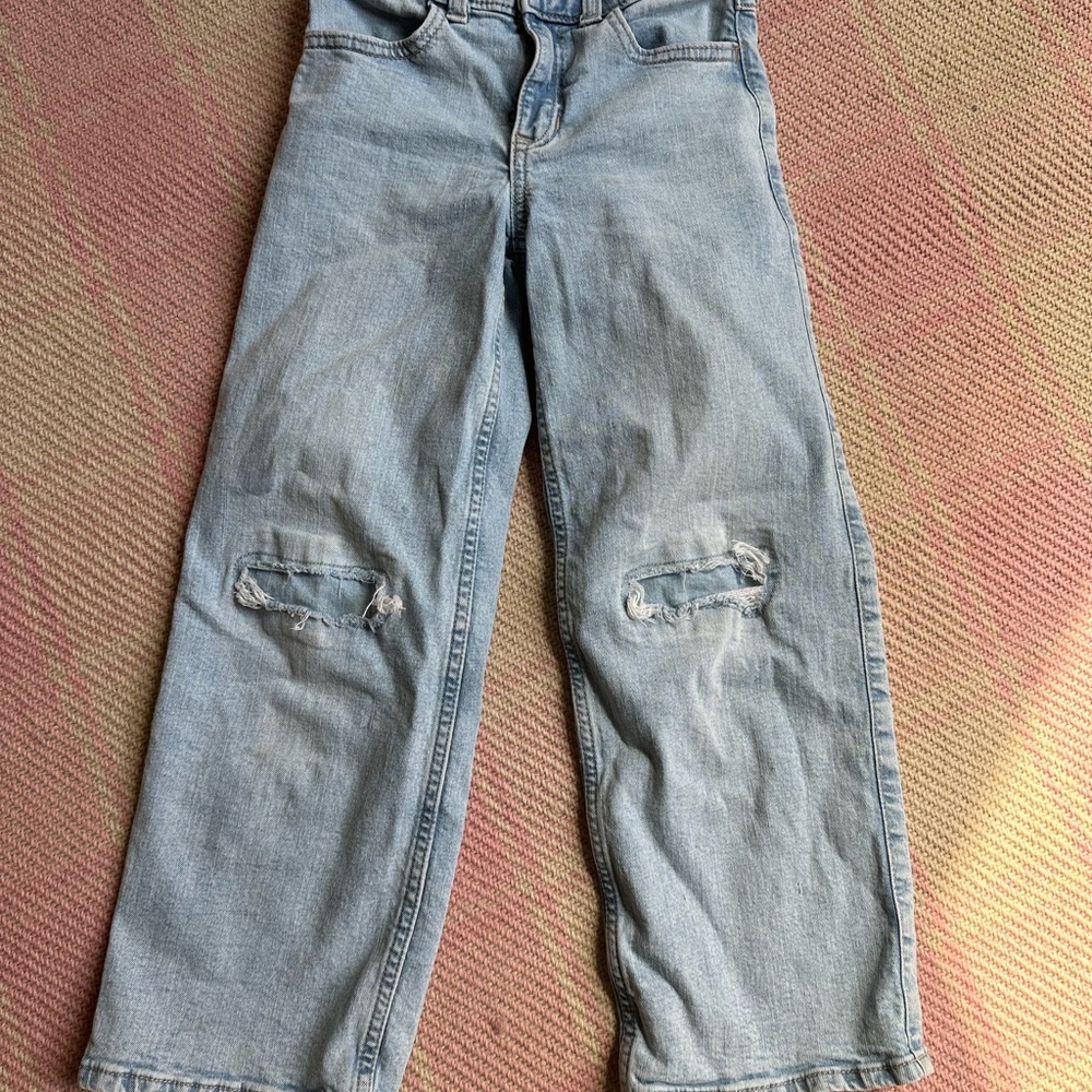 Abercrombie & Fitch distressed wide leg jeans